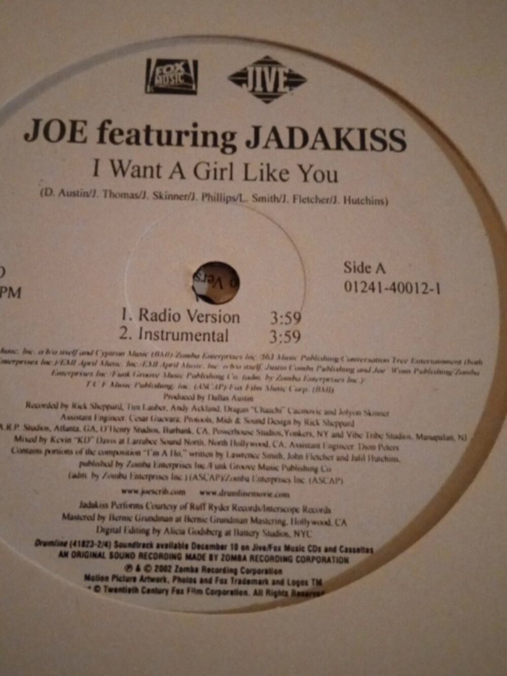 Joe Jadakiss I Want A Girl Like You 12" Vinyl Single Rare Promo Unplayed